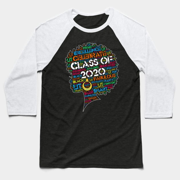 Class of 2020 Words in Afro Baseball T-Shirt by blackartmattersshop